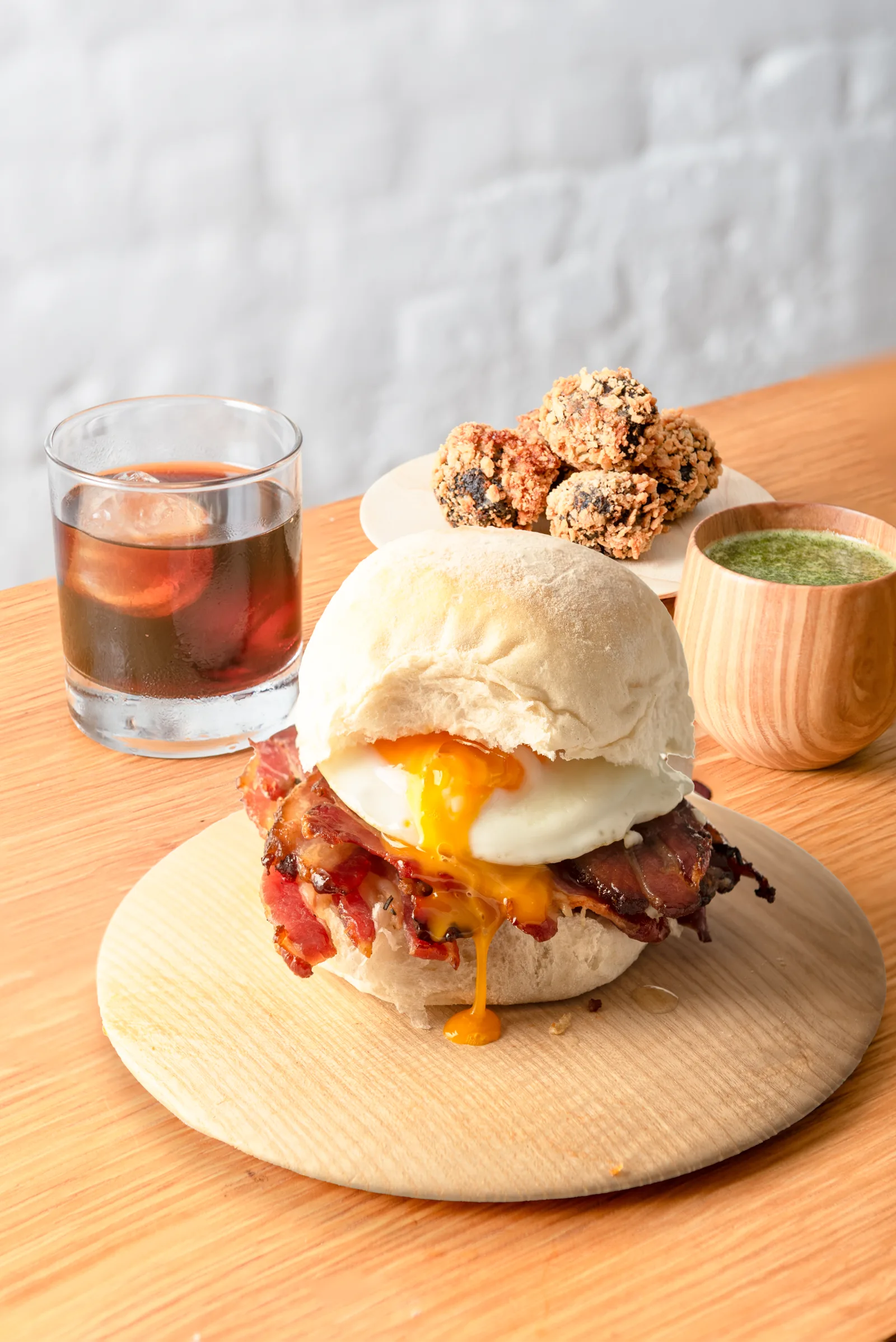 Greyskull coffee and bacon sandwich